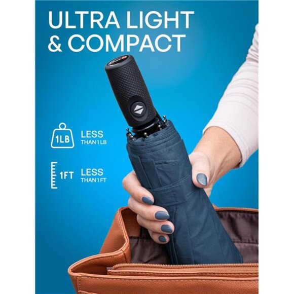 Travel Umbrella Compact Automatic Folding Lightweight Rain Windproof  Umbrella - Picture 4 of 7